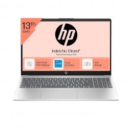 HP 15, 13th Gen Intel Core i5-1334U, 16GB DDR4, 512GB SSD, (Win 11, Office 24, Silver, 1.59kg), Anti-Glare, 15.6-inch(39.6cm) FHD Laptop, Iris Xe Graphics, FHD Camera, Backlit KB, fd0467tu